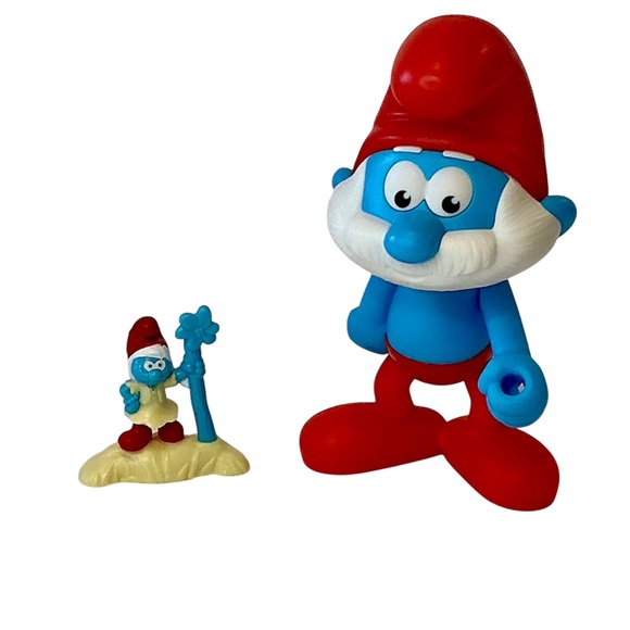 Smurfs Papa Smurf & Smurfette Toy Figures – 2 Piece Collectible Bundle - Picture 1 of 2
